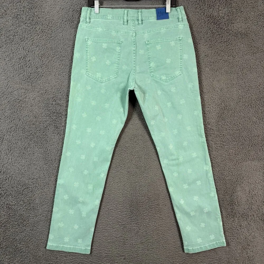 Mugsy Jeans Mens 34x30 Green Murphys Shamrock Slim Fit Stretch Denim Pants